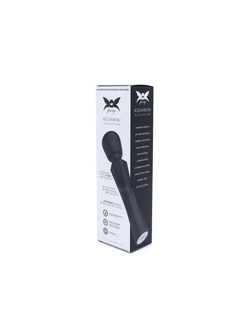 Pixey - Aquawand Mini - Mini Wand Vibrator - Zwart