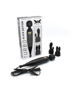 Pixey - Pixey Turbo - Wand Vibrator met 2 Opzetstukken - Zwart