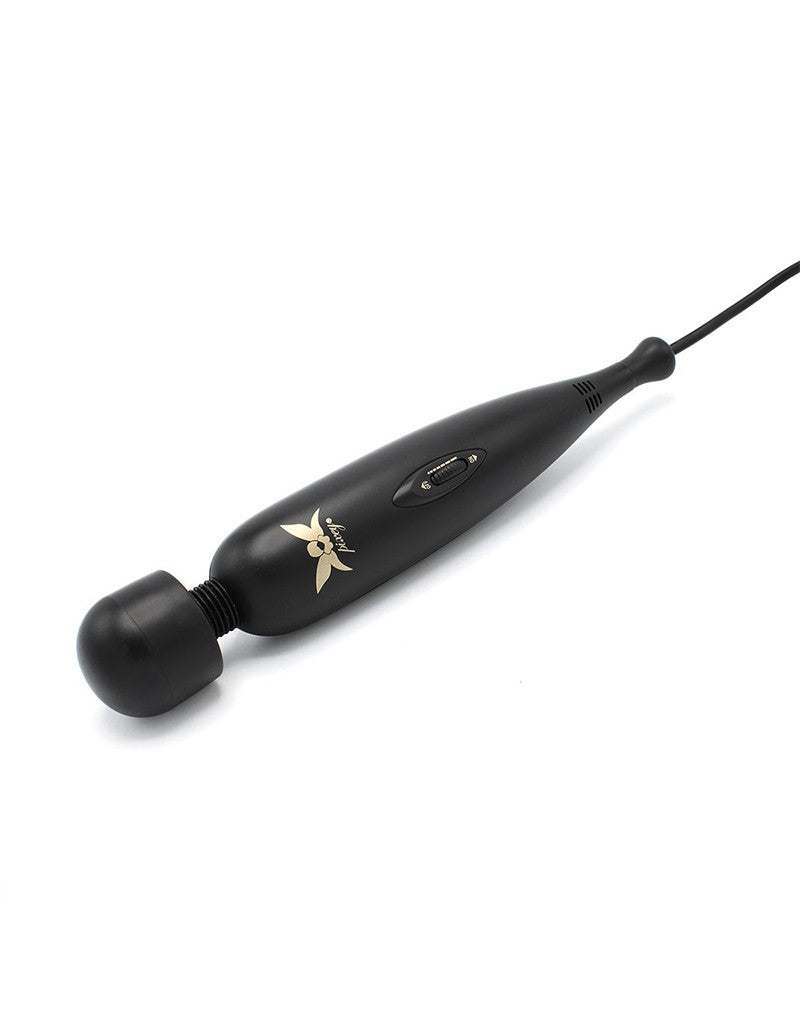 Pixey - Pixey Turbo - Wand Vibrator met 2 Opzetstukken - Zwart