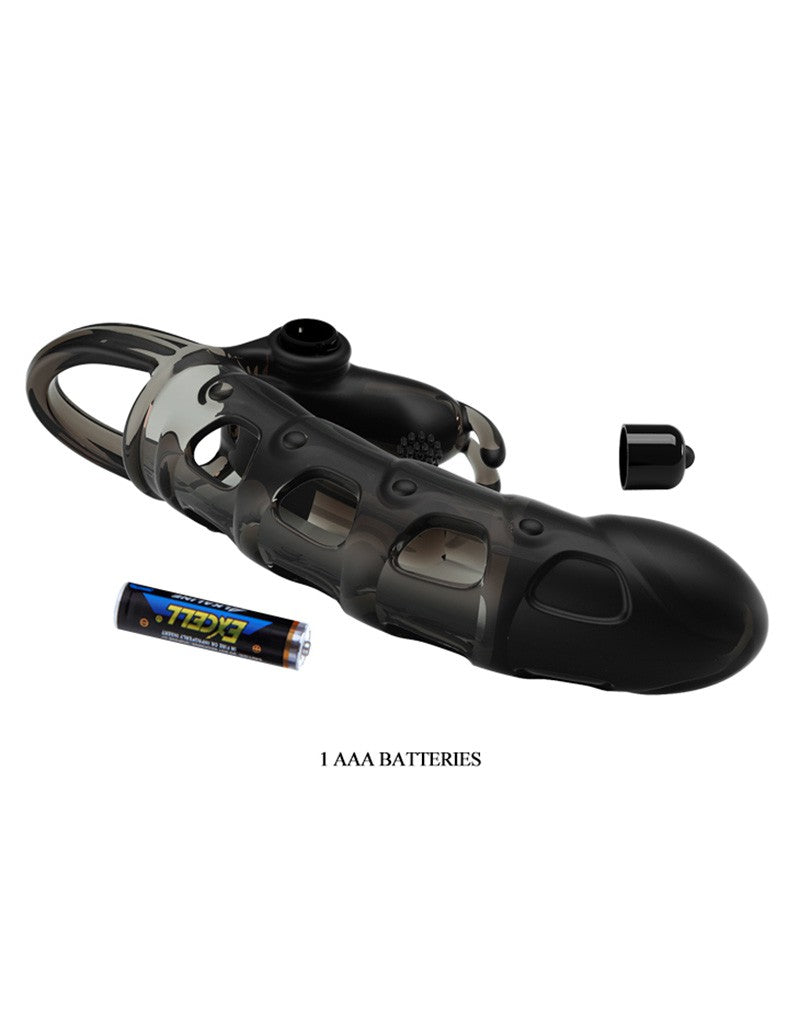 Pretty Love - Cuper - Penis Sleeve + Rabbit Vibrator - Zwart