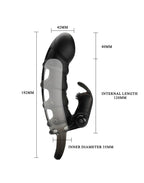 Pretty Love - Cuper - Penis Sleeve + Rabbit Vibrator - Zwart