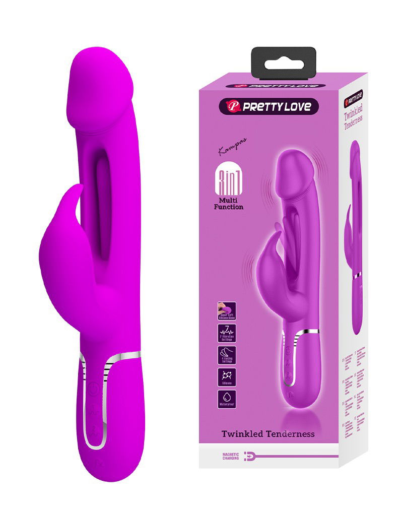 Pretty Love - Kampas - Rabbit Vibrator 3 in 1- Paars