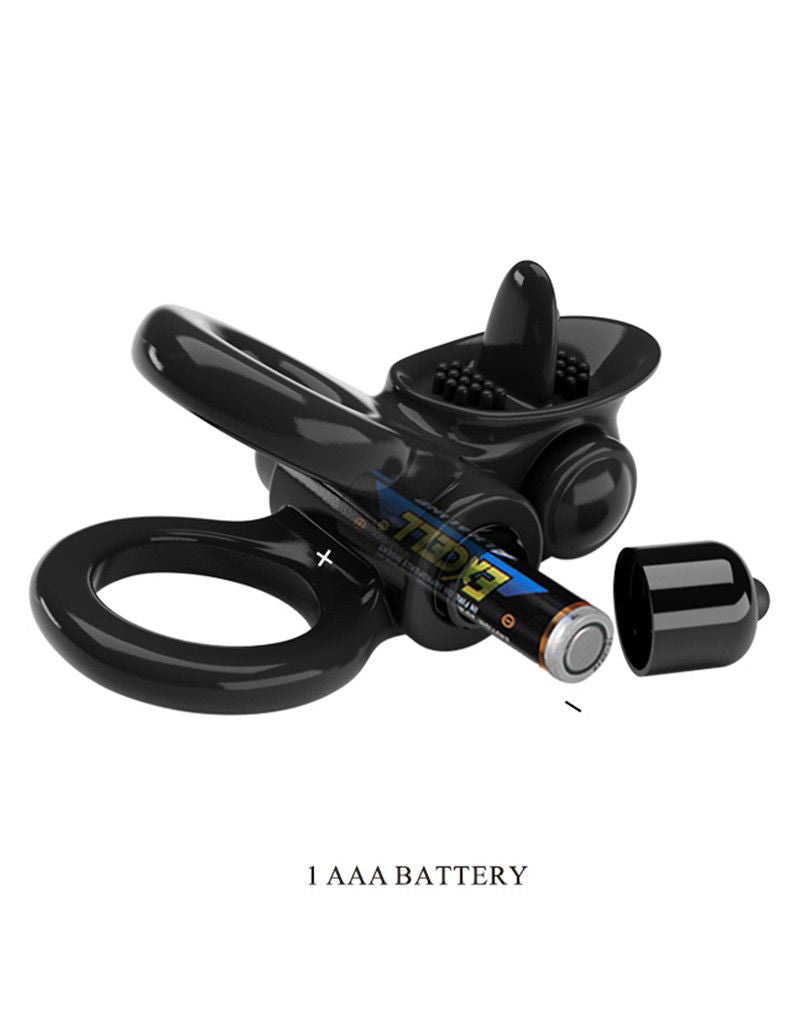 Pretty Love - Passionate Ring - Vibrerende Cockring - Zwart