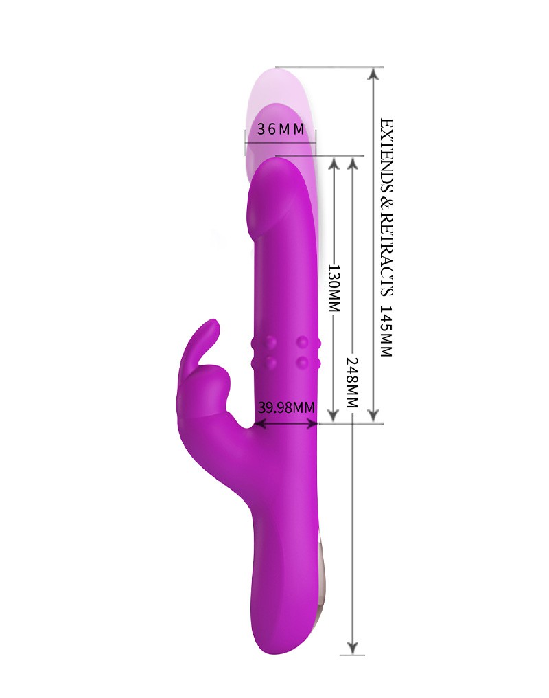 Pretty Love - Reese - Thrusting Rabbit Vibrator - Roze