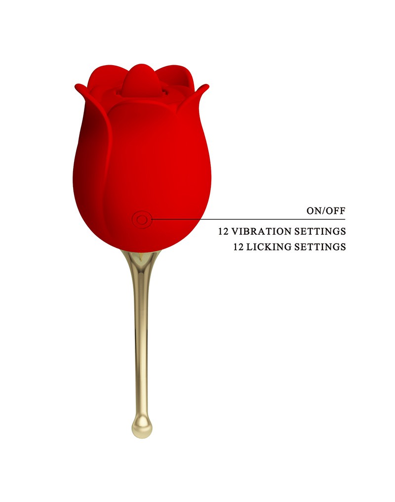 Pretty Love - Rose Lover - Clitorisvibrator met likstimulator - Goud & Rood