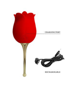 Pretty Love - Rose Lover - Clitorisvibrator met likstimulator - Goud & Rood