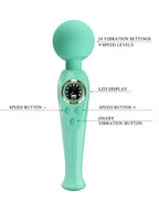 Pretty Love - Skyler - Wand Vibrator met Digitaal LED Display - Blauw