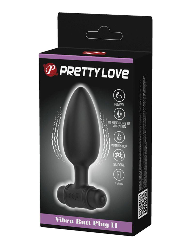 Pretty Love - Vibra Buttplug II - Vibrerende Buttplug - Zwart