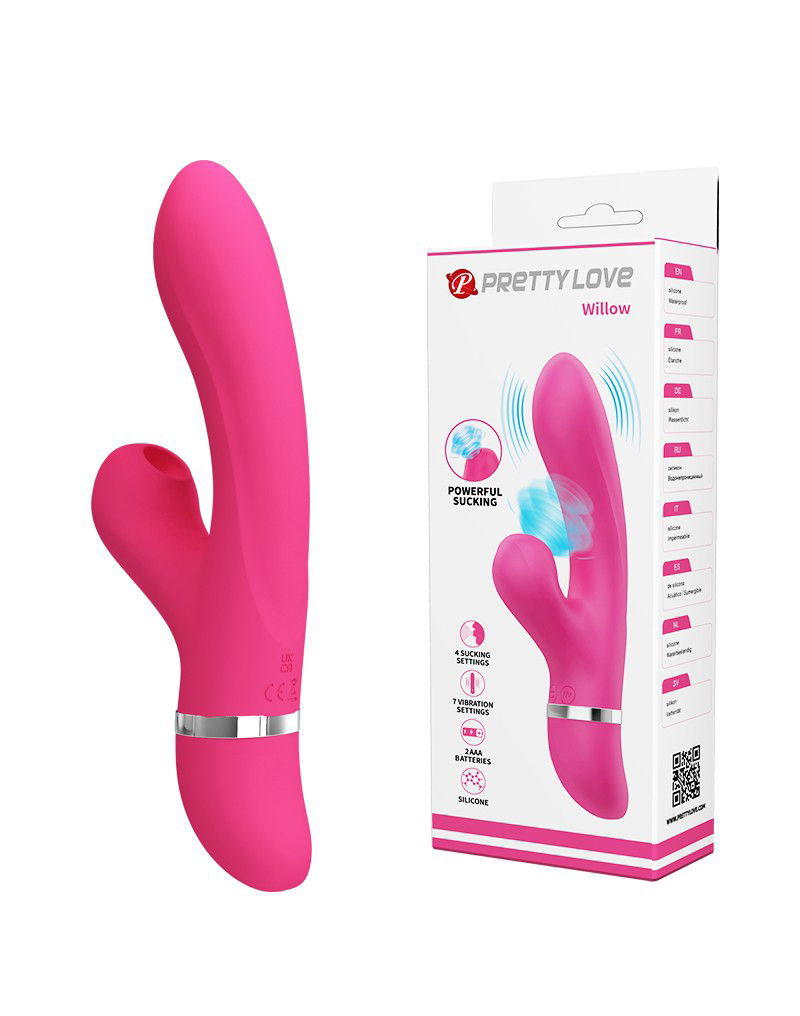 Pretty Love - Willow - Rabbit Vibrator met Zuigfunctie - Roze