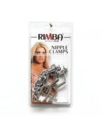 Rimba Bondage Play - Verstelbare Tepelklemmen met Ketting - Zilver