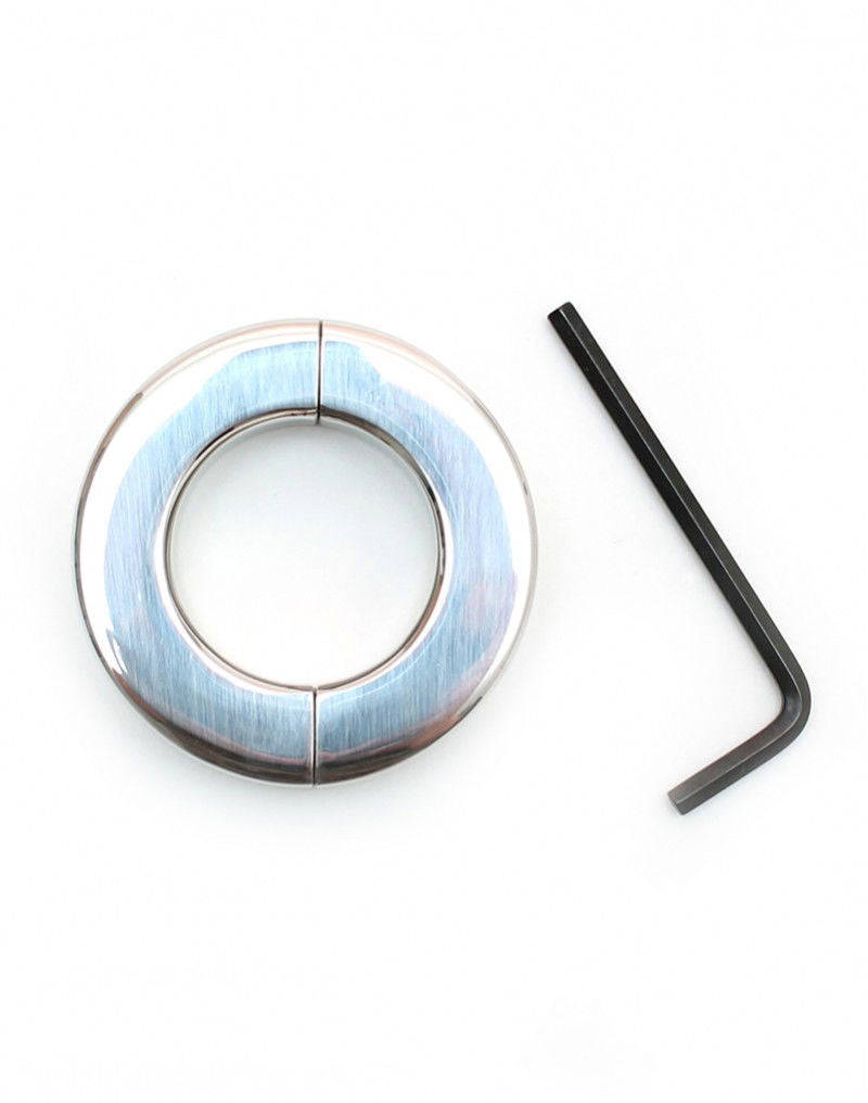 Rimba Bondage Play - RVS Ballstretcher met inbussleutel (hoogte 1.5 cm)