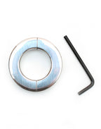 Rimba Bondage Play - RVS Ballstretcher met inbussleutel (hoogte 1.5 cm)