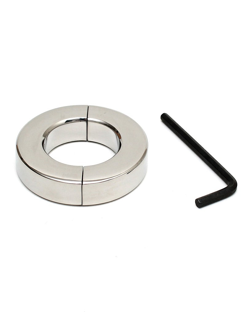 Rimba Bondage Play - RVS Ballstretcher met inbussleutel (hoogte 1.5 cm)