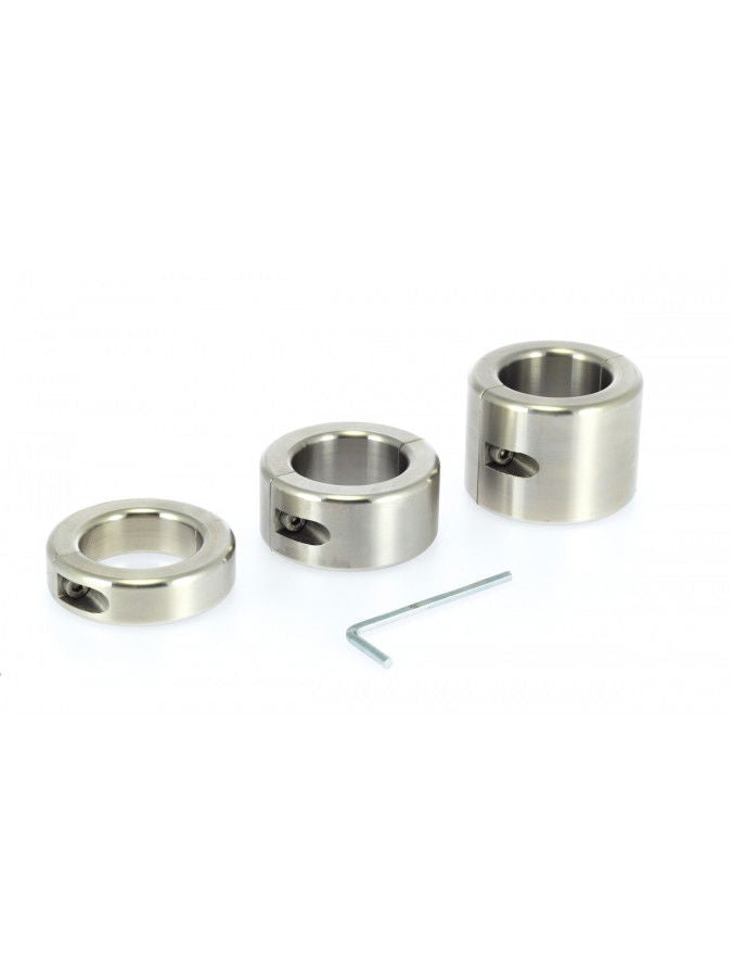 Rimba Bondage Play - RVS Ballstretcher met inbussleutel (hoogte 4 cm)