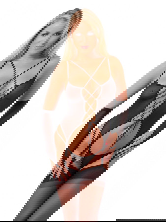 Amorable by Rimba - Camisole set (6 delig) - One Size - Zwart