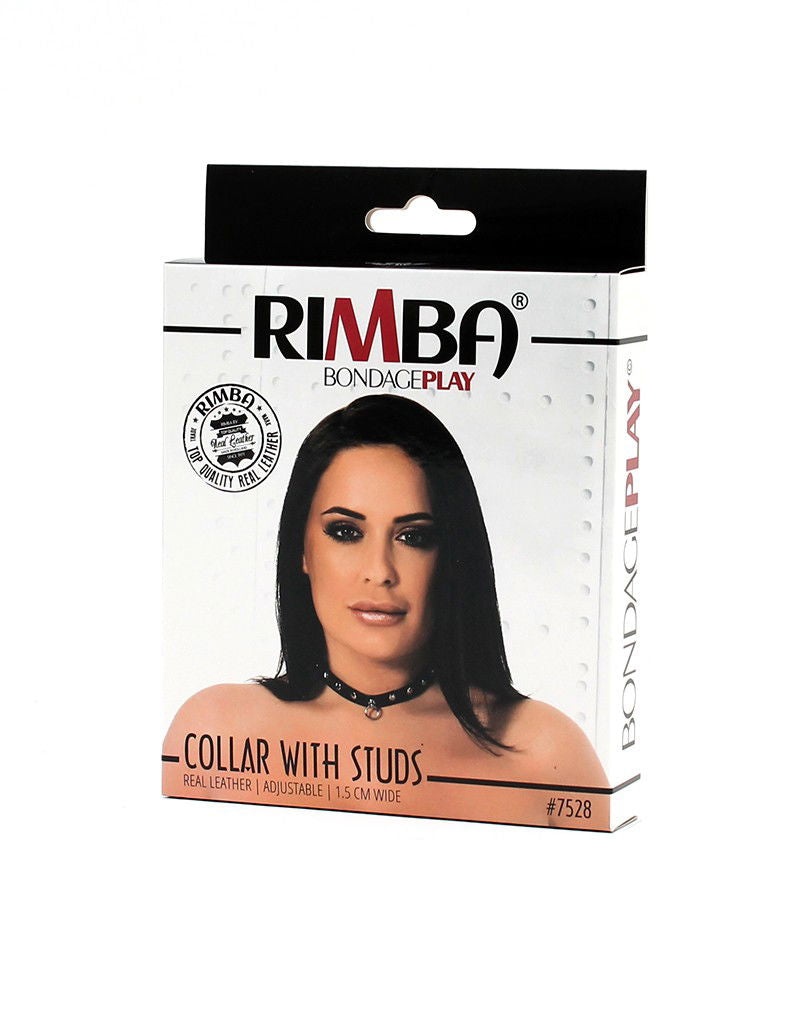 Rimba - Halsband  1.5 cm. breed, versierd met studs