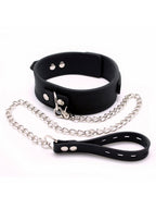 Rimba - Halsband 5 cm breed met hondenketting, verstelbaar met gesp.