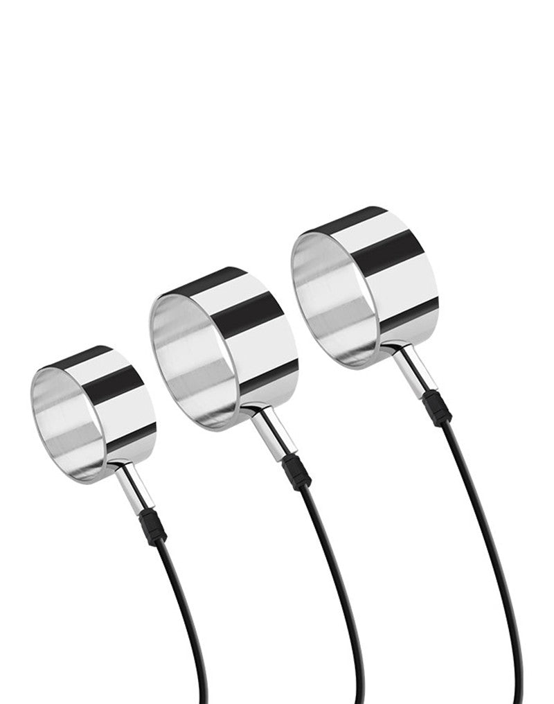 Rimba Electro Sex Aluminium Cock ringen,  uni-polair, 3 st.