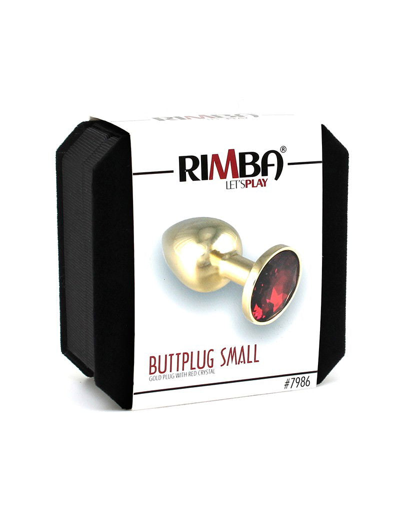 Rimba - GOUDEN Buttplug KLEIN met kristal, massief  (unisex)