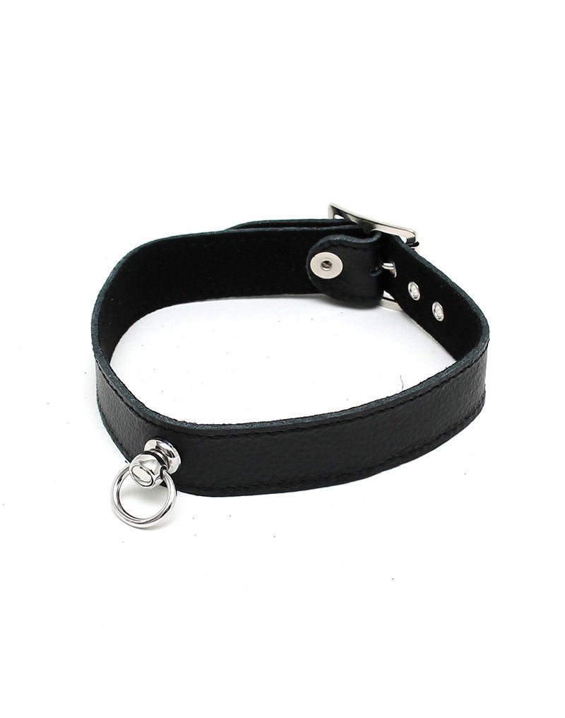Rimba - Halsband  2.5 cm. breed, glad zonder siernieten