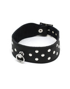 Rimba - Halsband  4 cm. breed, versierd met nieten