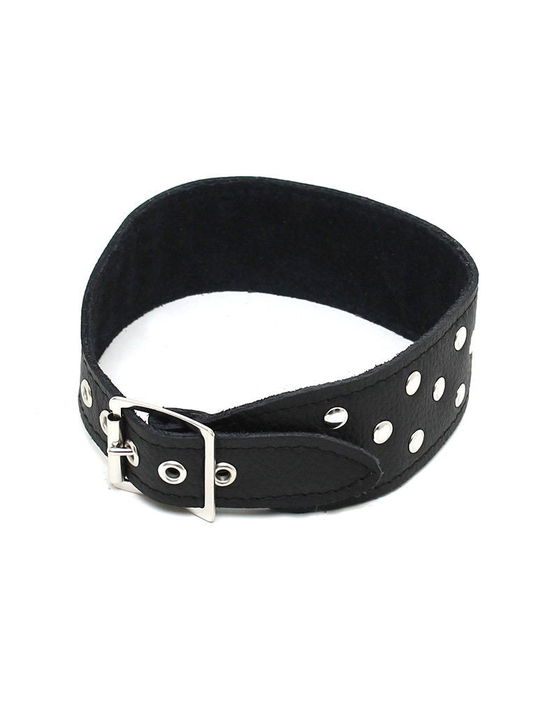 Rimba - Halsband  4 cm. breed, versierd met nieten