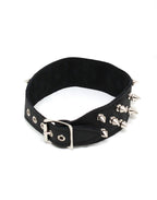 Rimba - Halsband  4 cm. breed, versierd met spikes