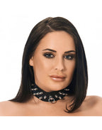 Rimba - Halsband  4 cm. breed, versierd met spikes