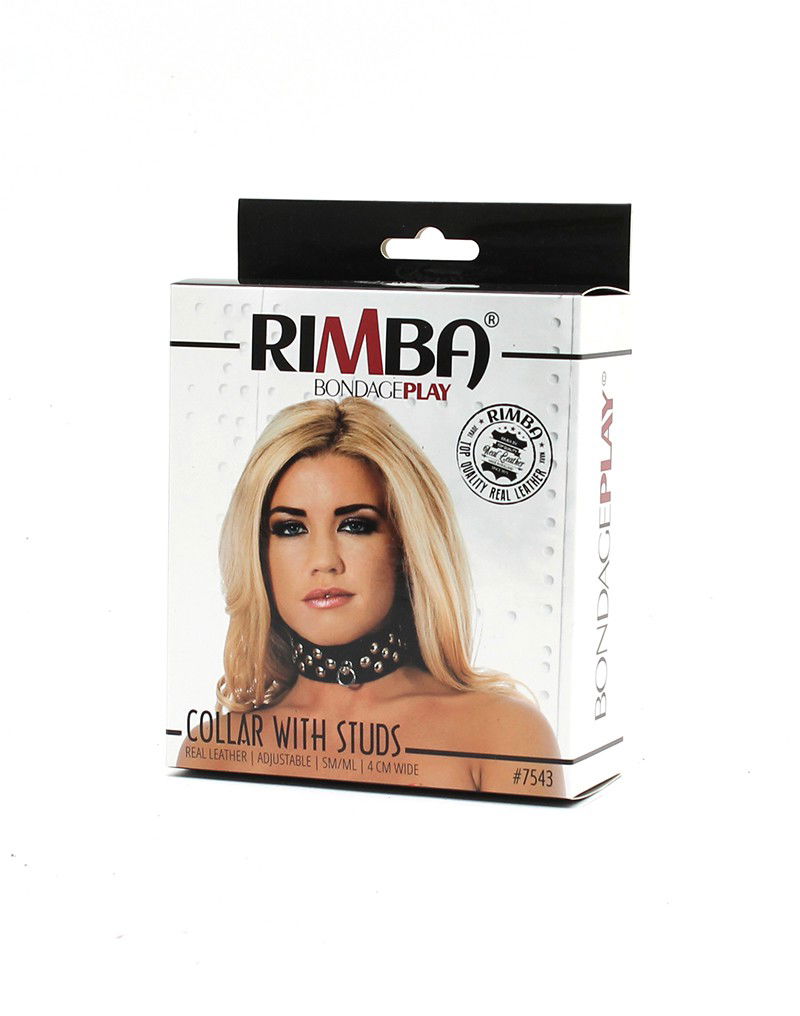 Rimba - Halsband  4 cm. breed, versierd met studs