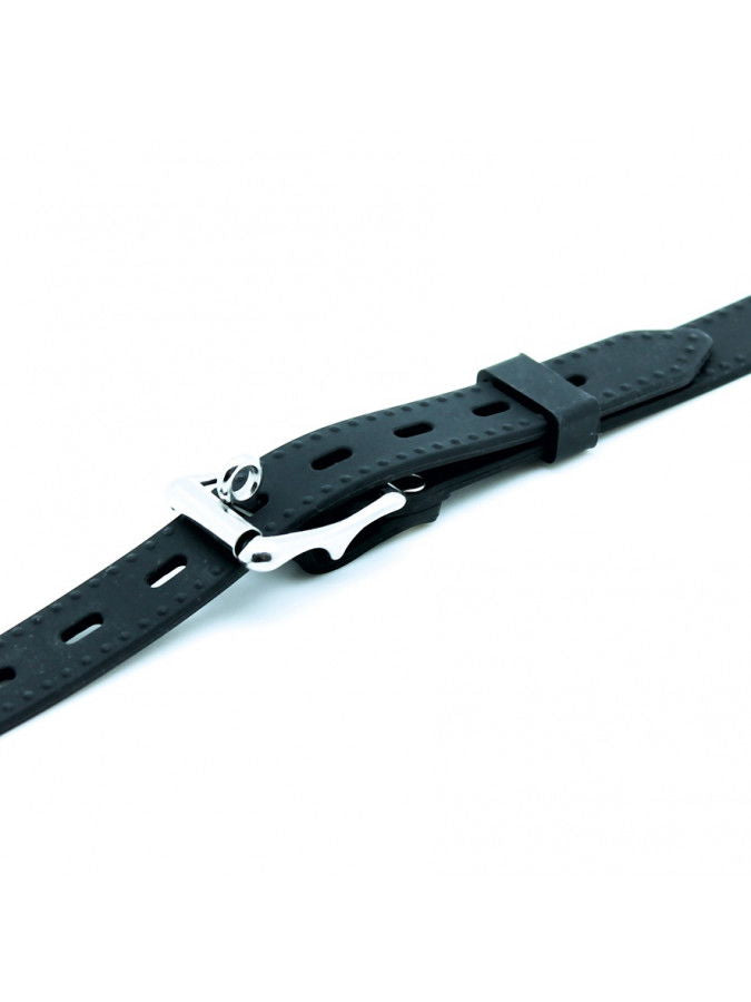 Rimba Latex Play - Mondknevel met Penis (Ø 40 mm) - Zwart & Zilver