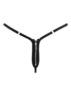 Amorable by Rimba - Mini G-string met Ritssluiting - One Size - Zwart