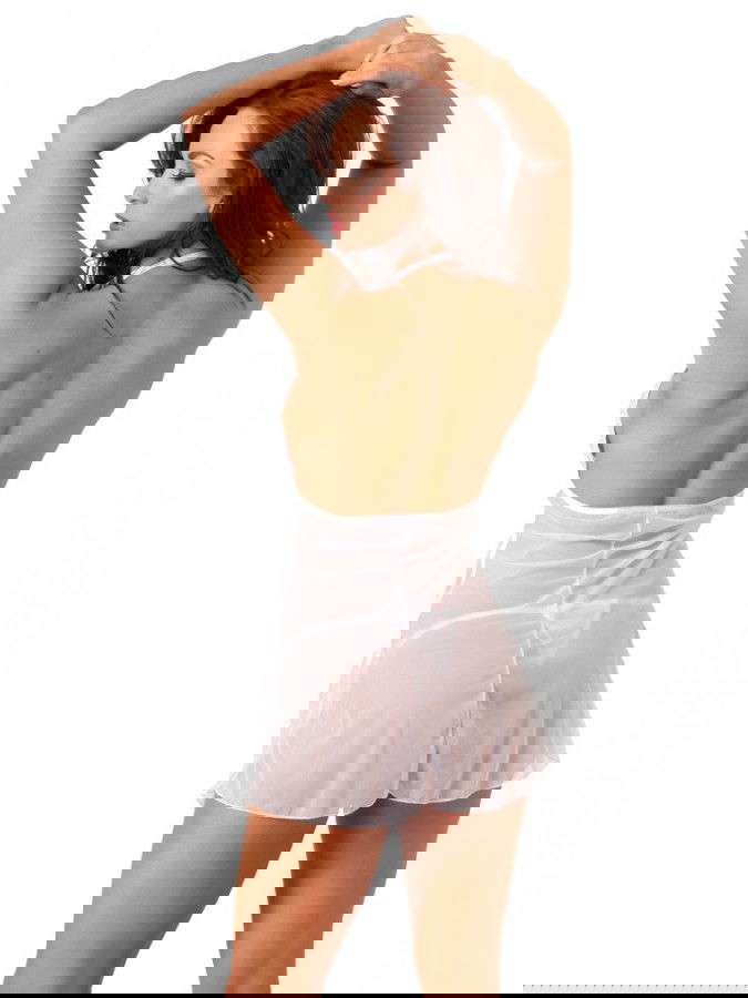 Amorable by Rimba - Mini Jurk met G-string - One Size - Wit