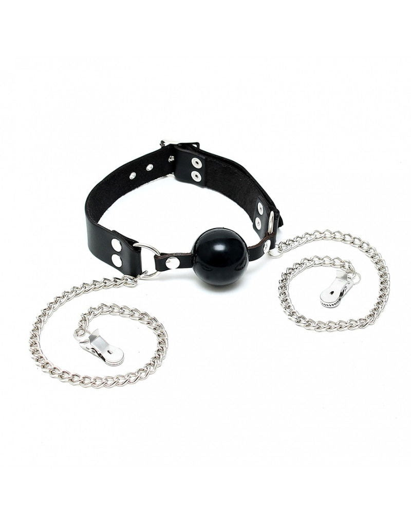 Rimba - Mondknevel met silicone bal met tepelklemmen