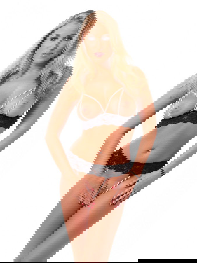 Amorable by Rimba - Open Bikini met Parels  - One Size - Zwart