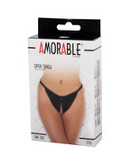 Amorable by Rimba - Open Tanga - One Size - Zwart