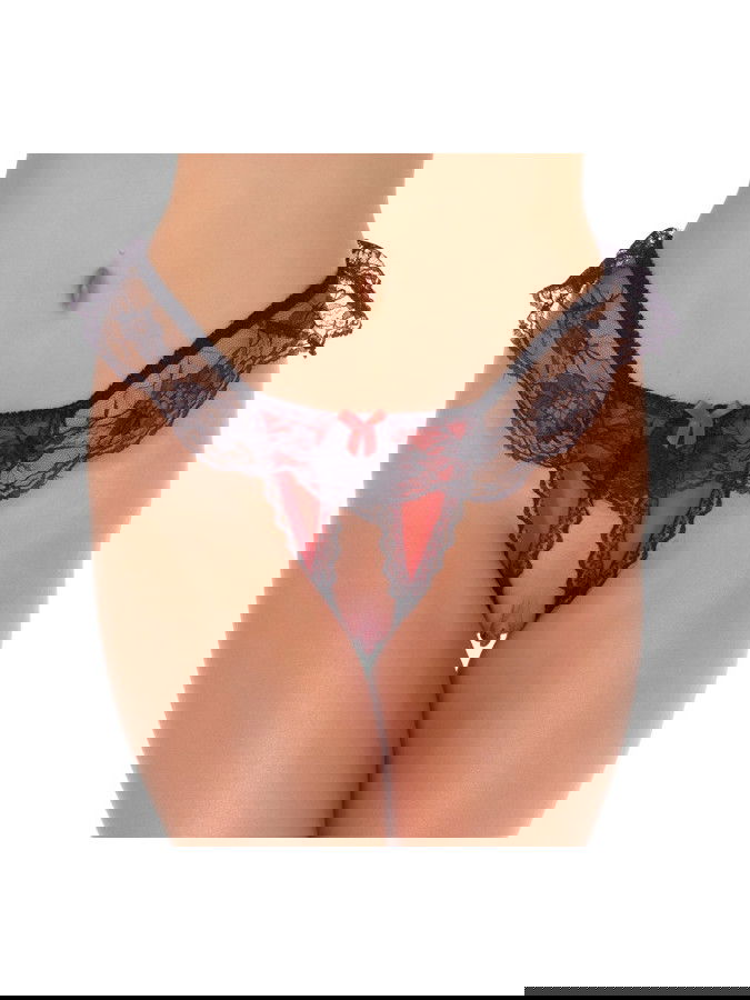 Amorable by Rimba - Open String - One Size - Zwart / Rood