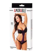 Amorable by Rimba - Playsuit - One Size - Zwart / Paars