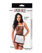 Amorable by Rimba - Serveerster Uniform (3 delig) - One Size - Zwart / Wit