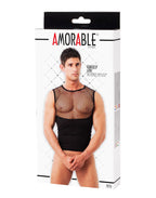 Amorable by Rimba - Tanktop met visnet  - Zwart