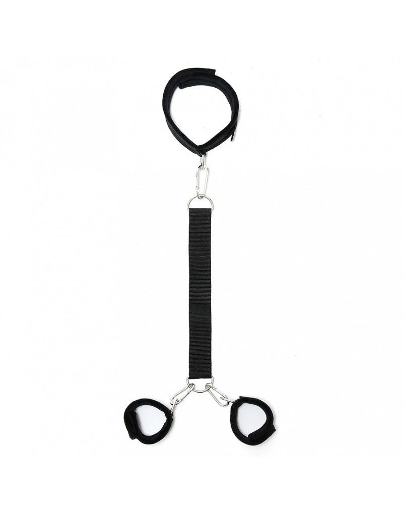 Rimba - Soft Bondage halsband verbonden aan handboeien