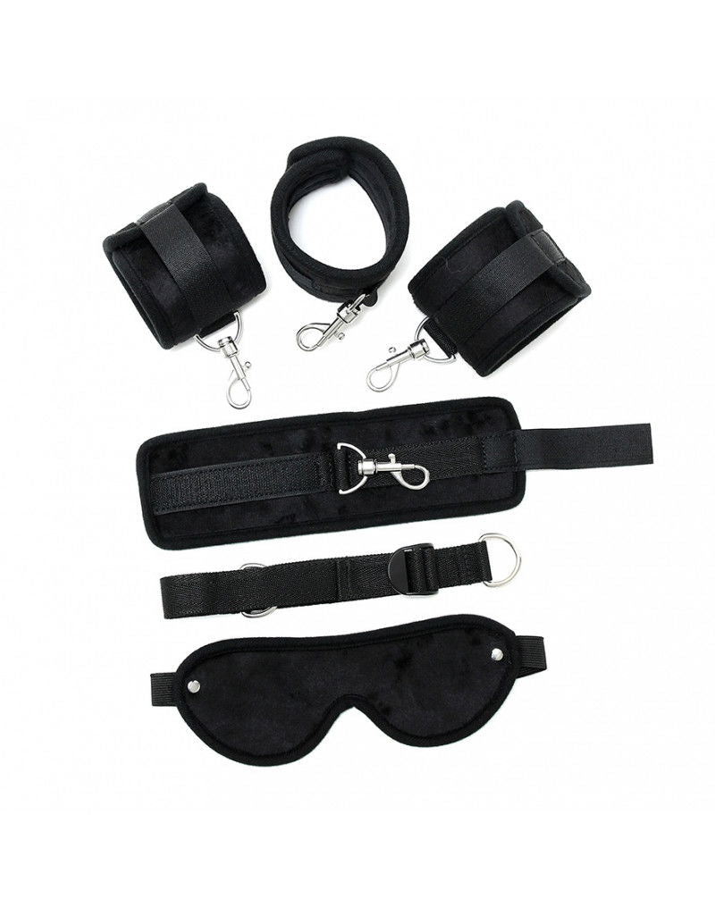 Rimba - Soft Bondage set met klittenband en masker (6 delig)