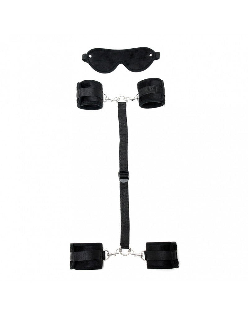 Rimba - Soft Bondage set met klittenband en masker (6 delig)