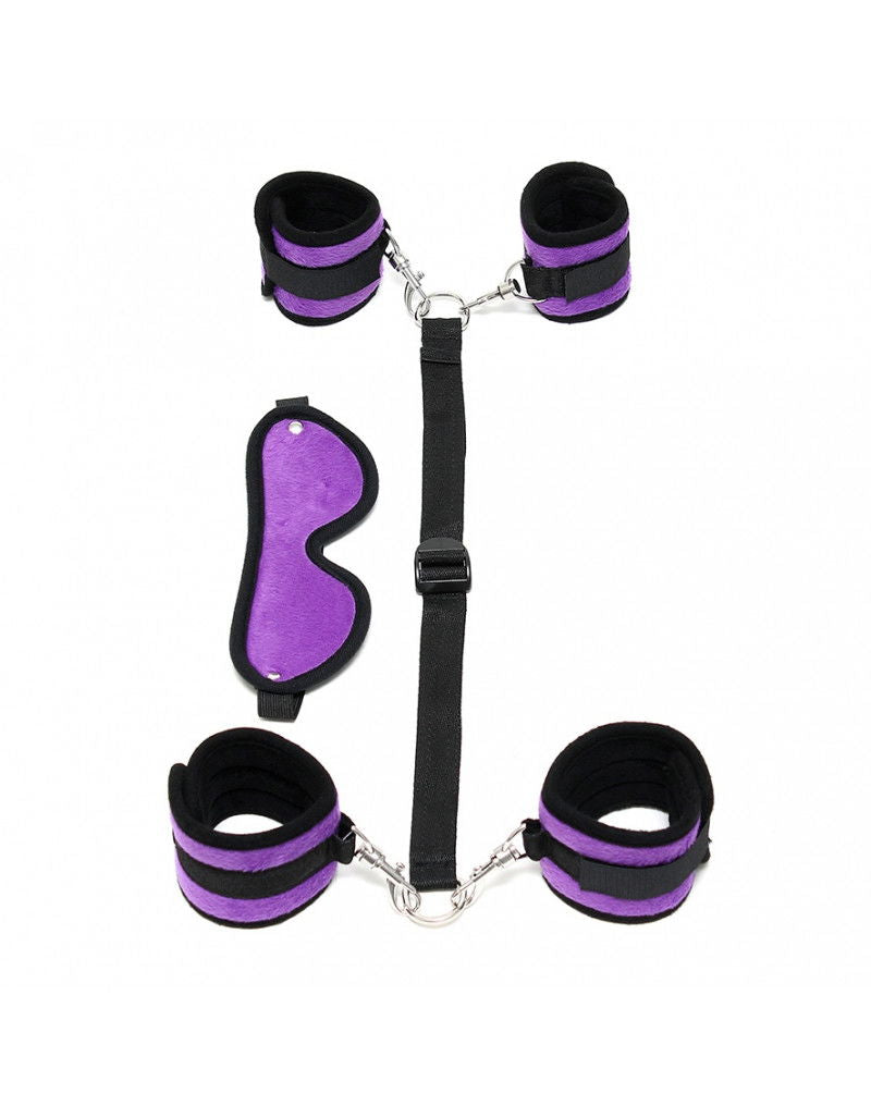 Rimba - Softbondage Hand naar Enkel boeienset met Masker