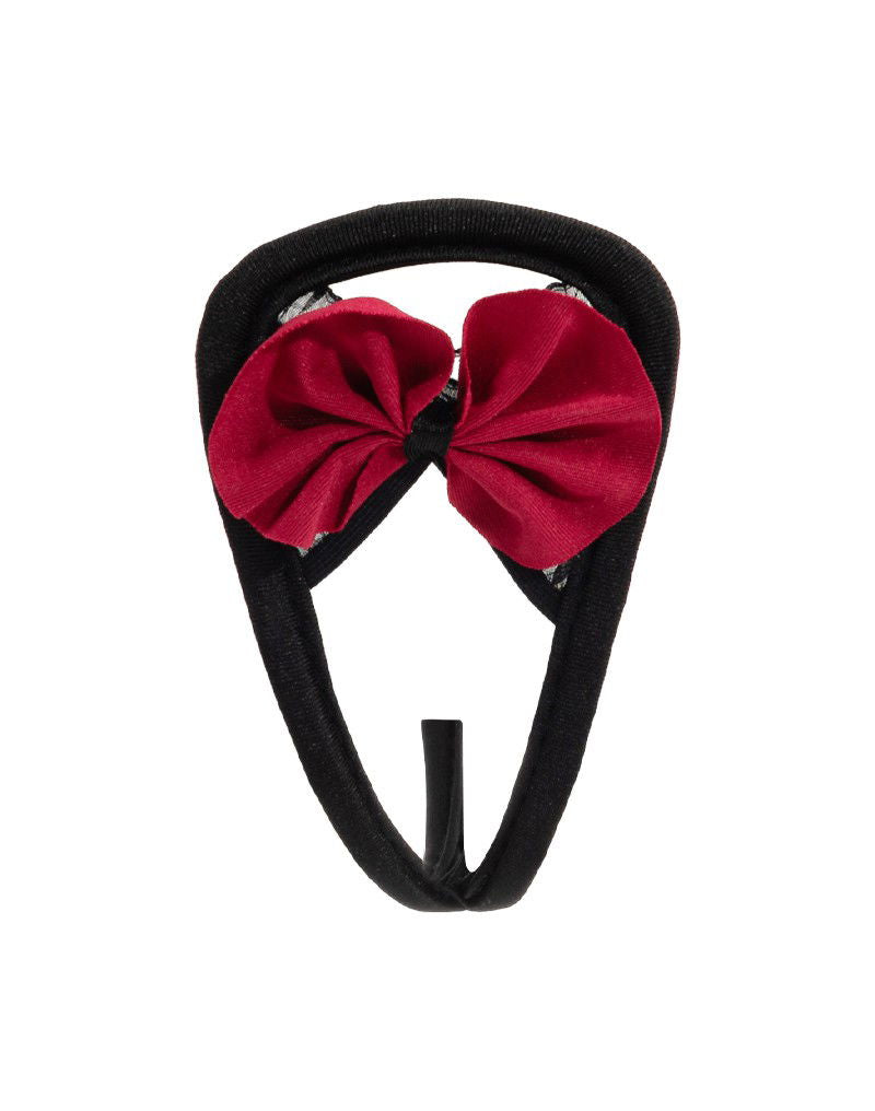 Amorable by Rimba - Strapless C-String - One Size - Zwart / Rood