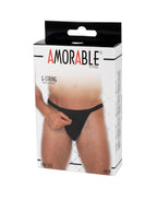Amorable by Rimba - Doorzichtige string met ritssluiting - One Size - Zwart