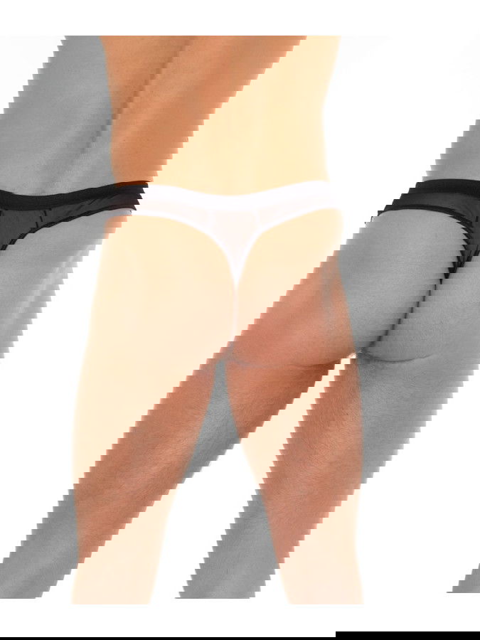 Amorable by Rimba - Doorzichtige string met tuit - One Size - Zwart