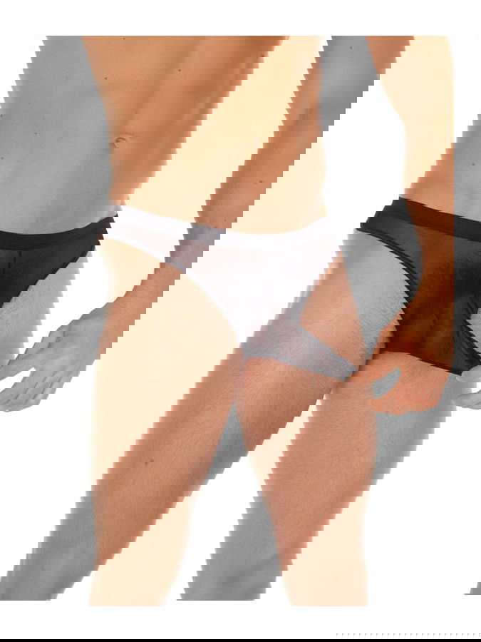 Amorable by Rimba - Doorzichtige string met tuit - One Size - Zwart