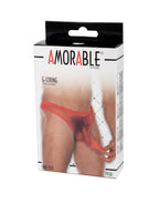 Amorable by Rimba - Doorzichtige string met tuit - One Size - Rood