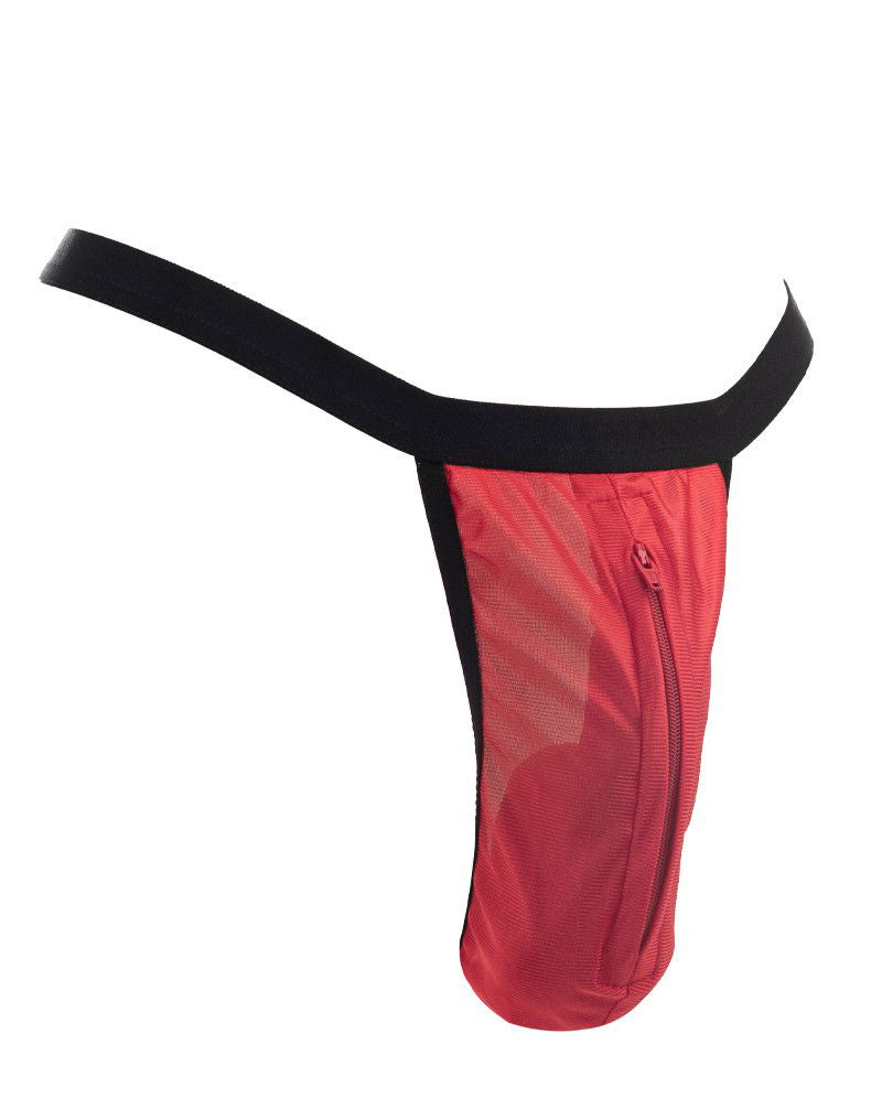 Amorable by Rimba - String met ritssluiting - One Size - Rood