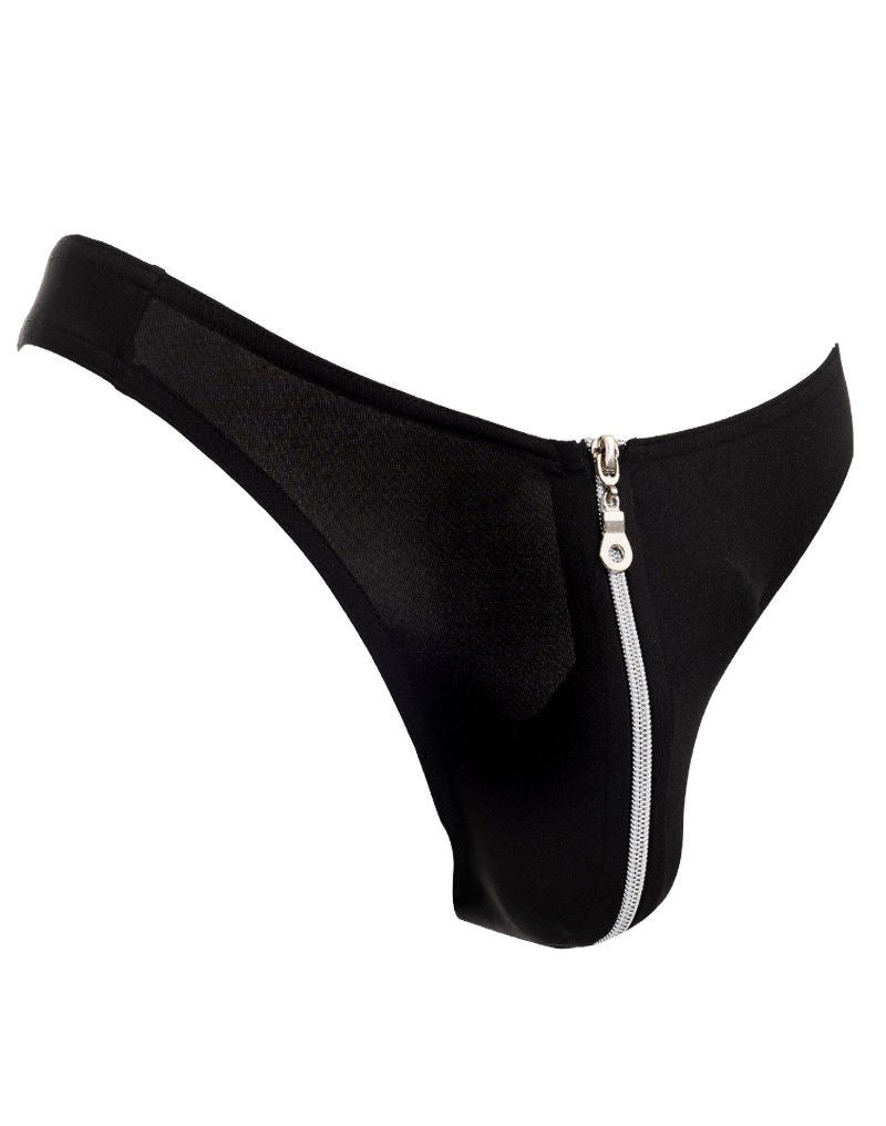 Amorable by Rimba - String met ritssluiting - One Size - Zwart